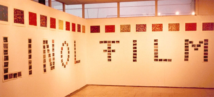 Linolfilm-Installation in der HdK Berlin 1987